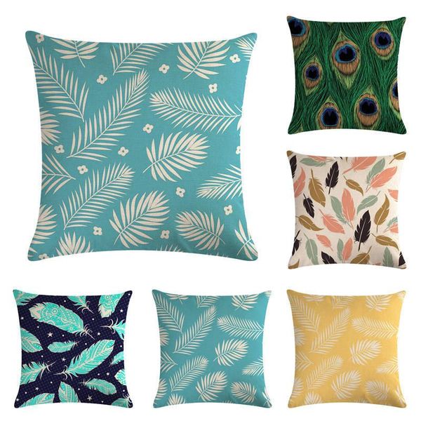beautiful nature cushion covers scandinavian feather color cushions seat chair square cotton linen home decorative white pillows cushion/dec